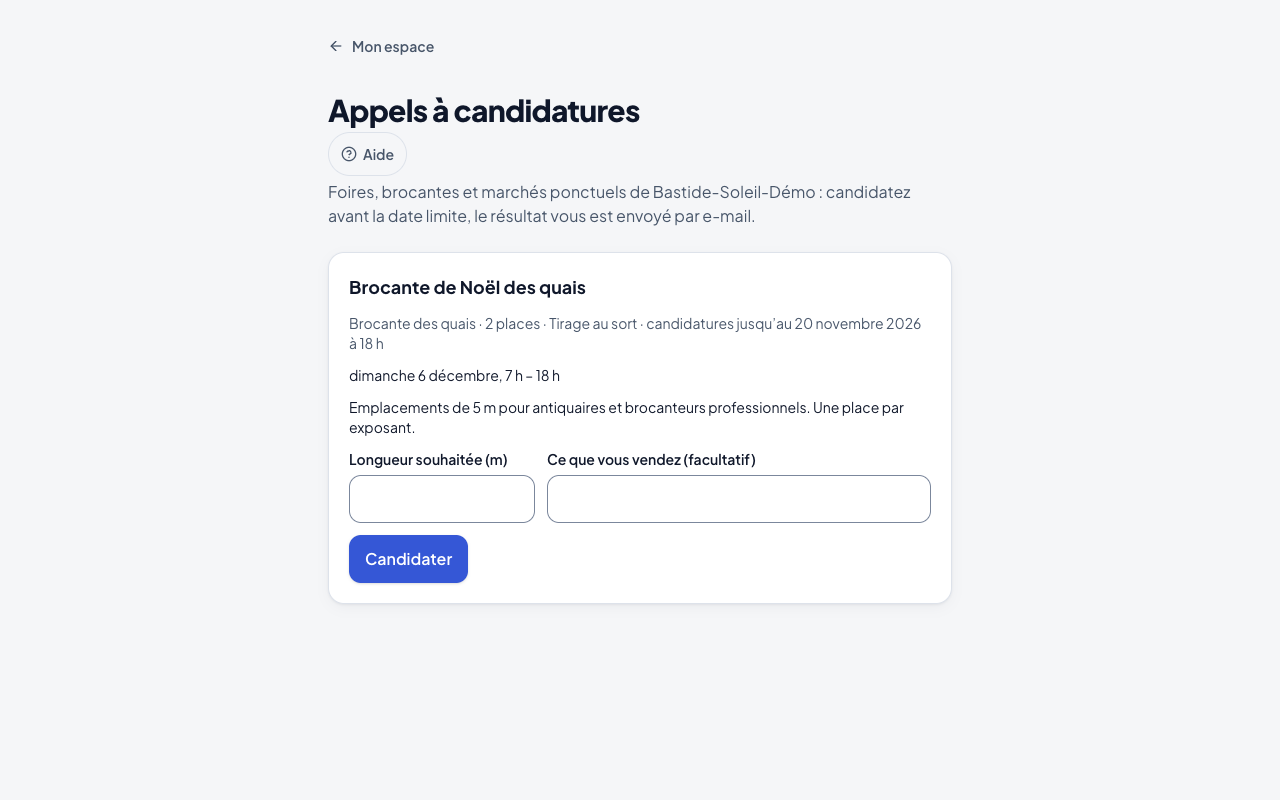 Appels à candidatures ouverts